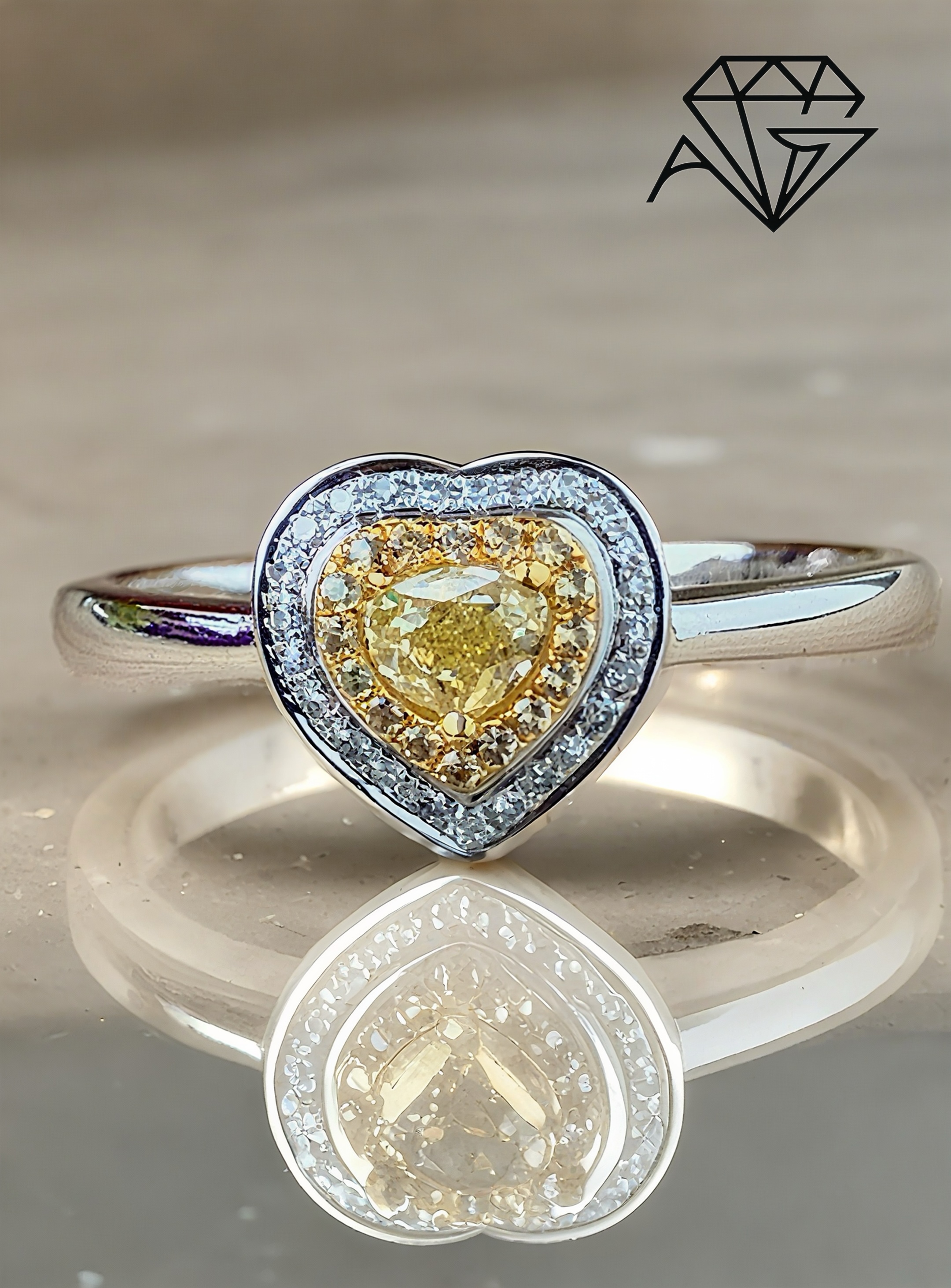 18K White Gold Heart-Shaped Diamond Ring â€“ 0.250 Carats